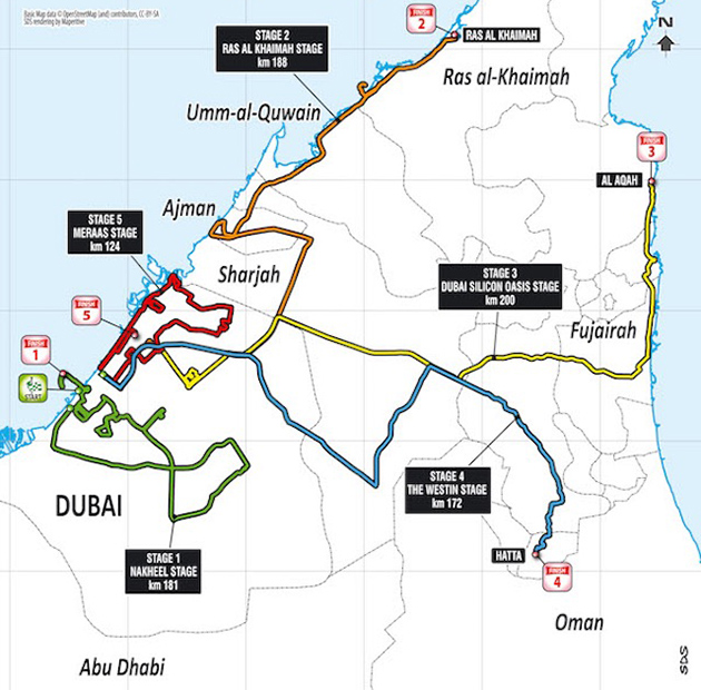 2017 Dubai Tour map